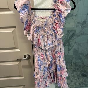 For Love & Lemons Mini Floral Dress
